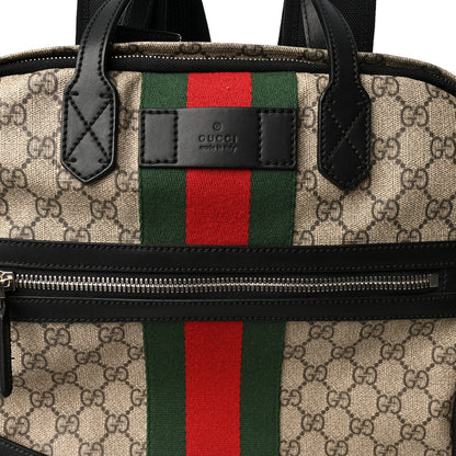 Gucci Soft GG Supreme Monogram Appia Calfskin Web Tote Backpack Beige Ebony Black 8 of 10