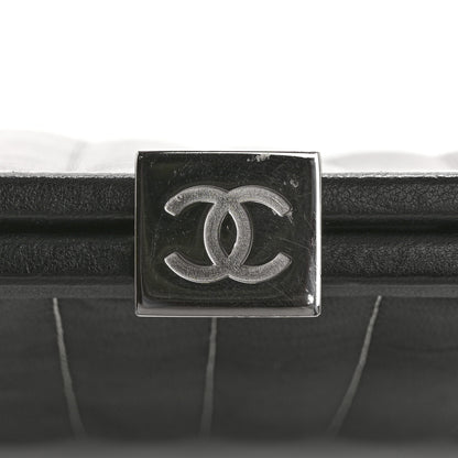Chanel Lambskin Vertical Quilted Mademoiselle Clutch Black 8 of 10