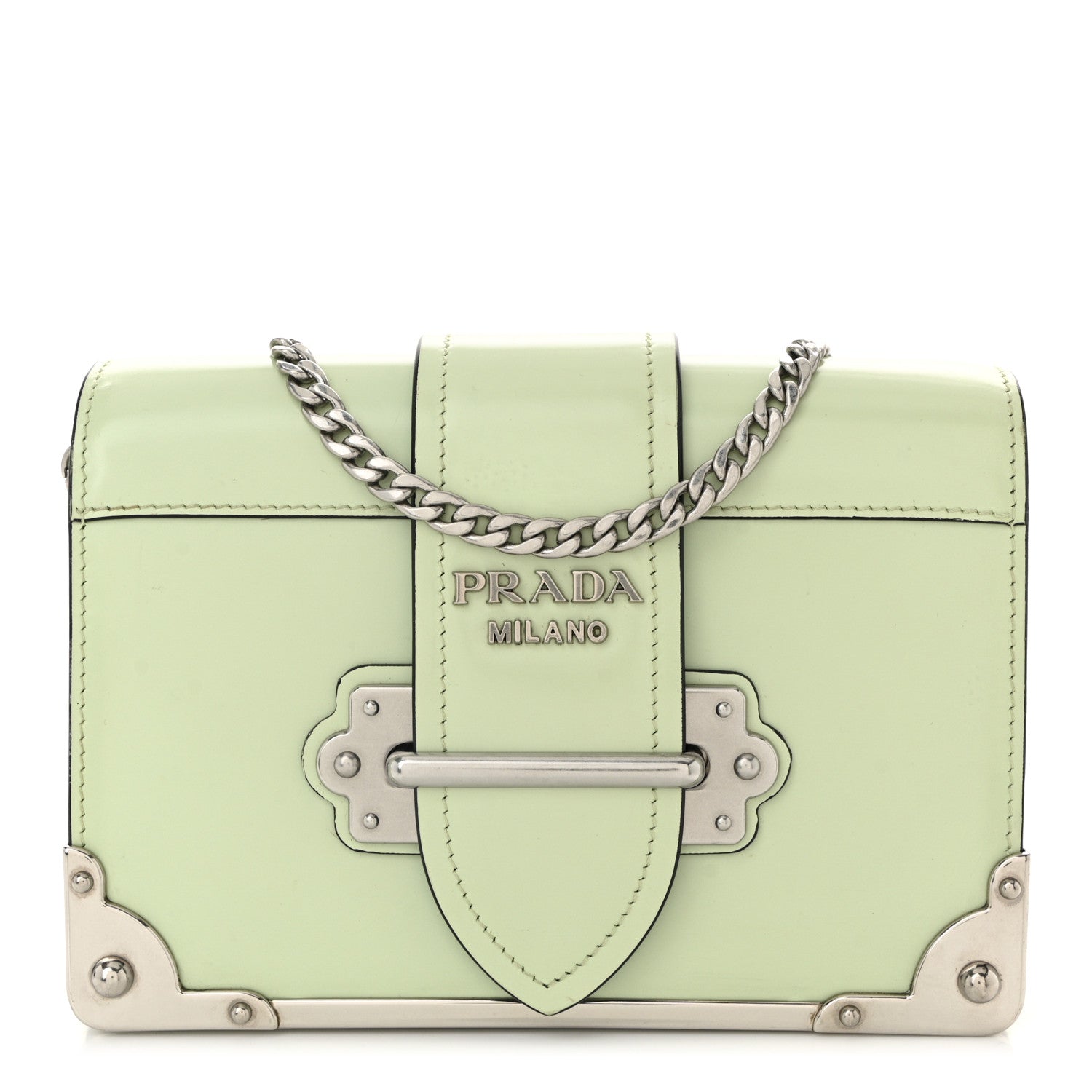 Prada Spazzolato Soft Calfskin Cahier Bag Acqua 1 of 8