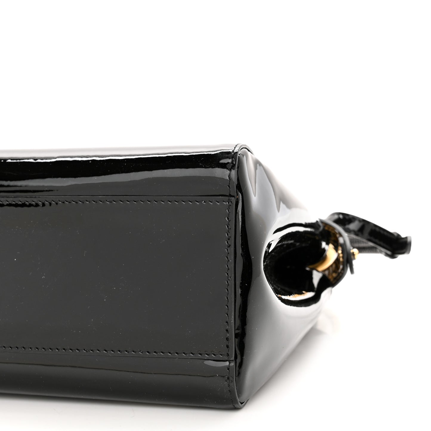 Vitello Vernice Mou Mini Peekaboo Iconic Satchel Black