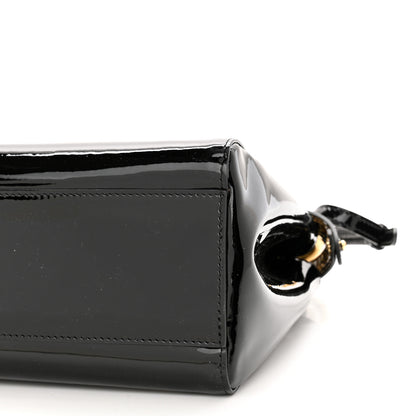 Fendi Vitello Vernice Mou Mini Peekaboo Iconic Satchel Black 9 of 10
