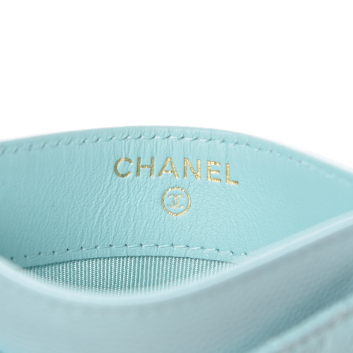 Chanel Caviar Quilted Card Holder Light Blue 6 of 9