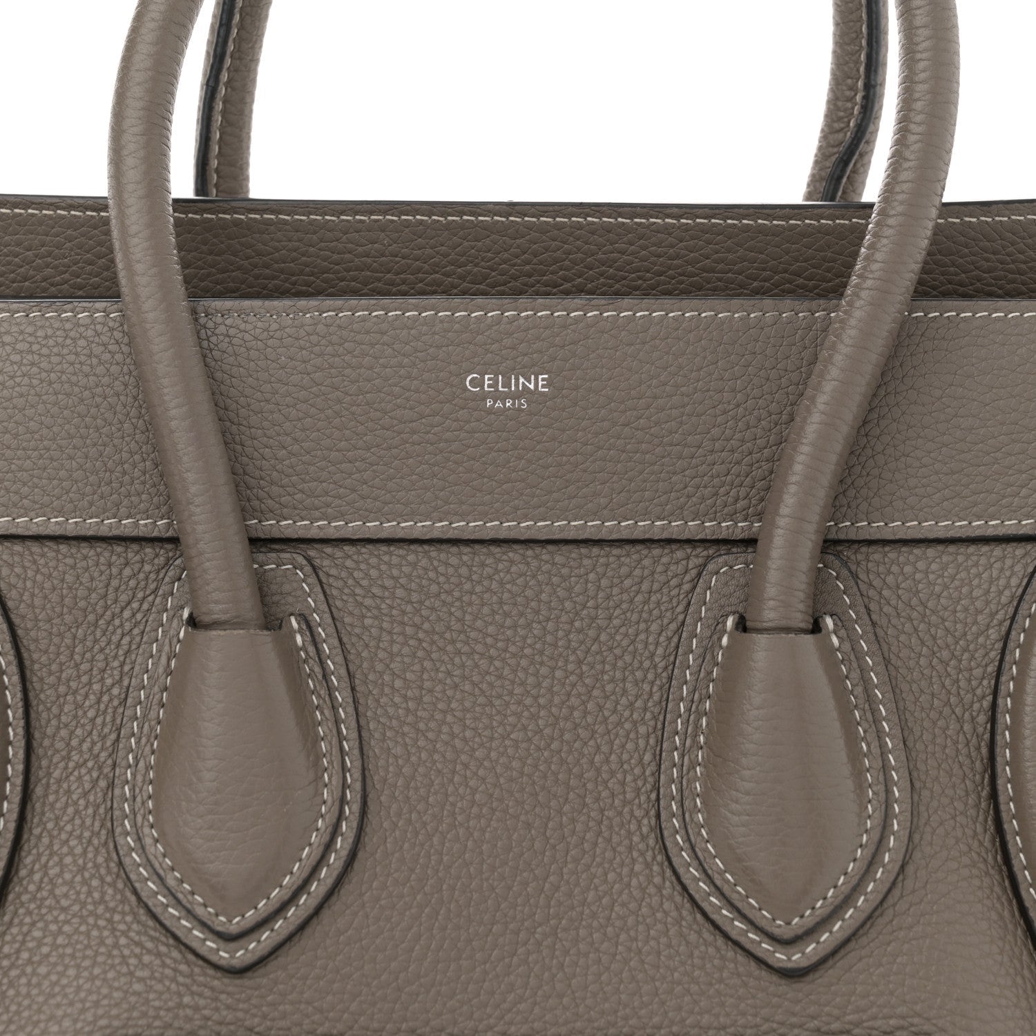 Celine Drummed Calfskin Micro Luggage Souris 8 of 12