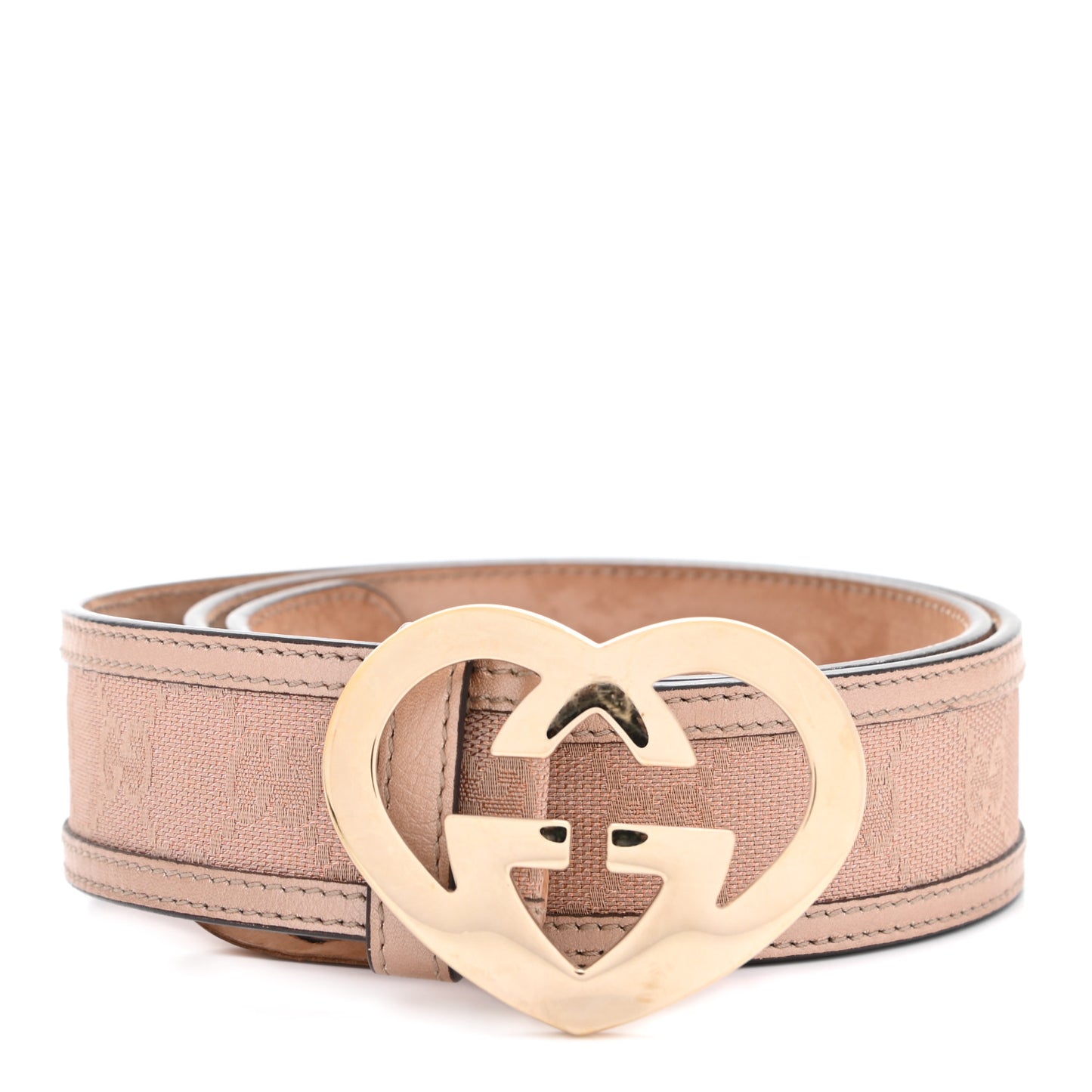 Calfskin Monogram Lovely Heart GG Belt 85 34 Beige