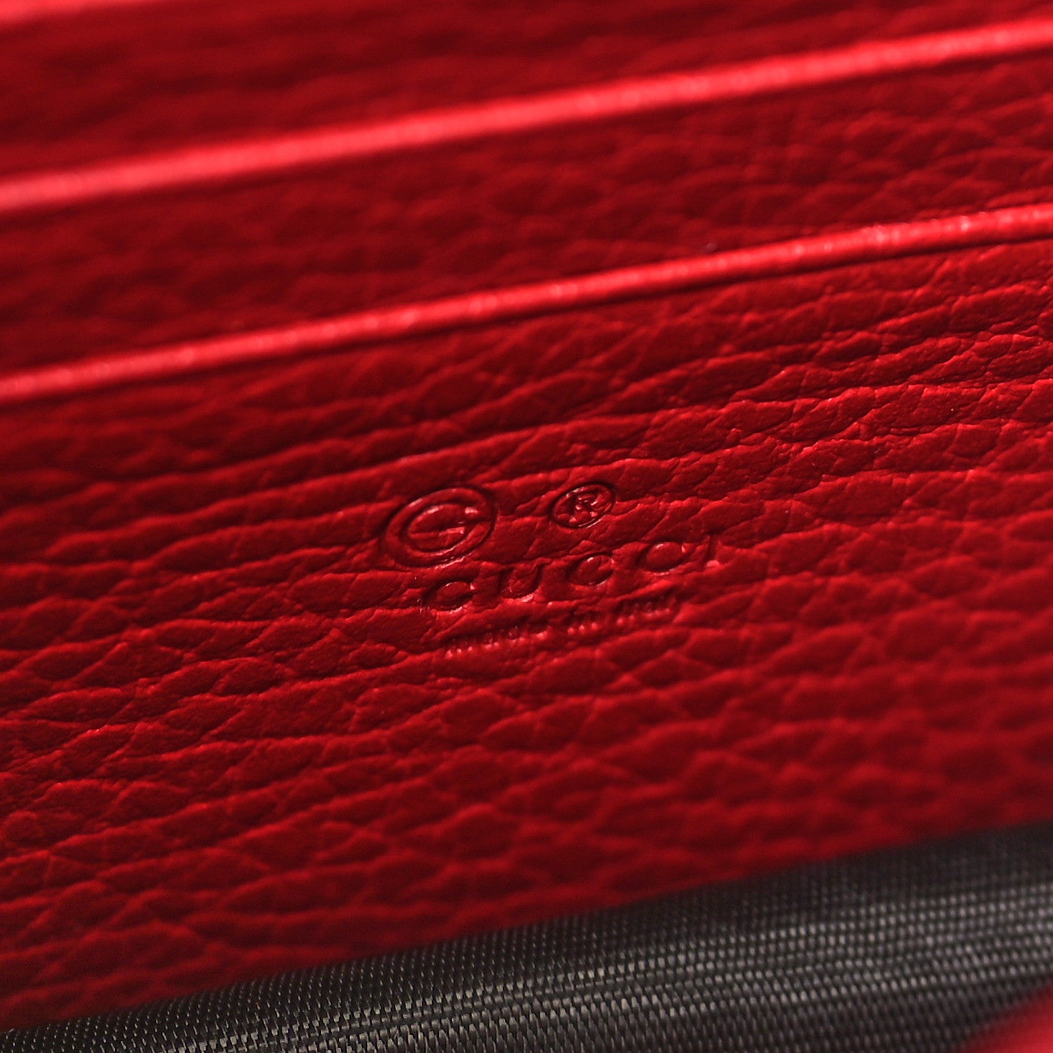 Gucci Dollar Calfskin Interlocking G Chain Wallet Red 6 of 9