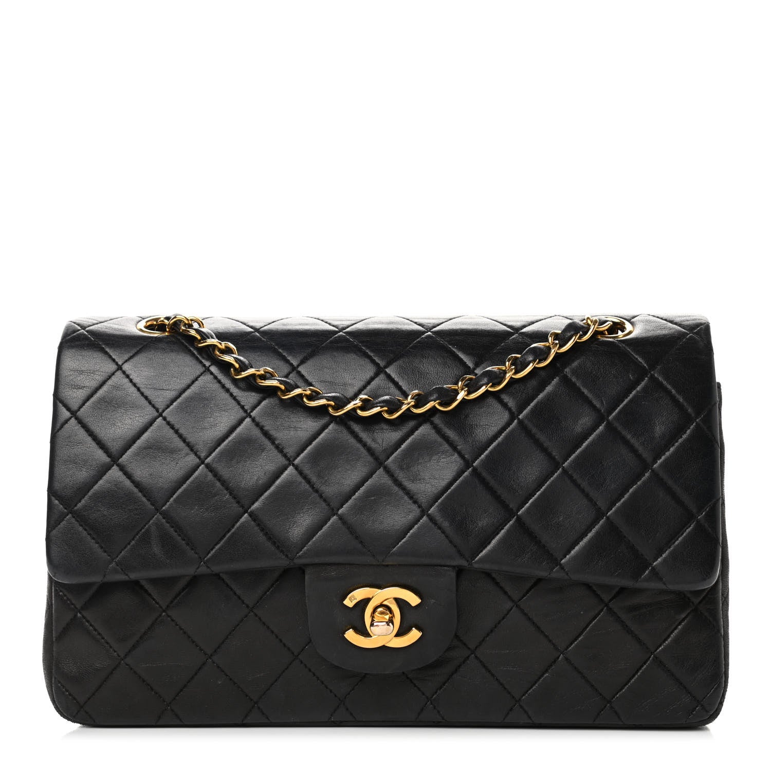 Chanel Lambskin Quilted Medium Double Flap Black 1 of 5