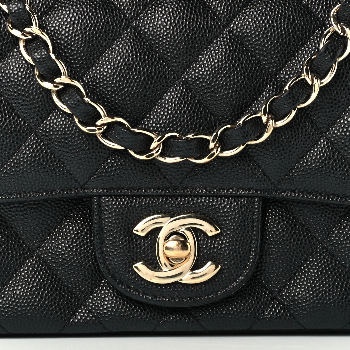 Caviar Quilted Mini Square Flap Black