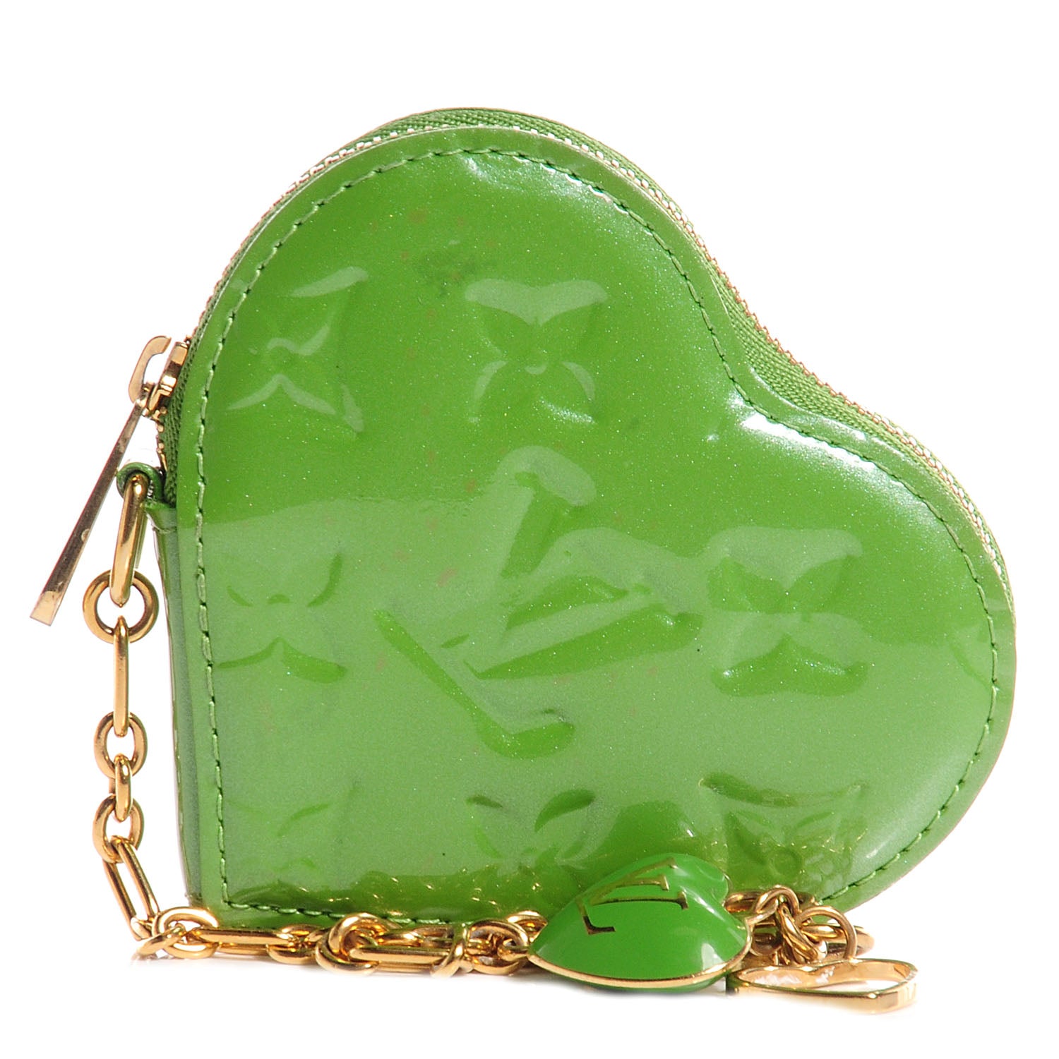 Louis Vuitton Vernis Heart Coin Purse Vert Tonic 1 of 7