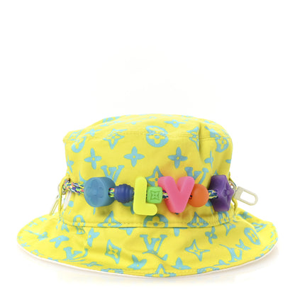 Louis Vuitton Cotton Monogram Reversible Play LV Bead Bucket Hat S Lime 4 of 14