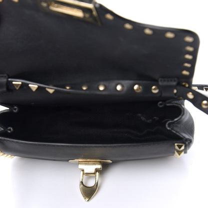 Valentino Garavani Vitello Mini Rockstud Flap Saddle Crossbody Bag Black 5 of 11