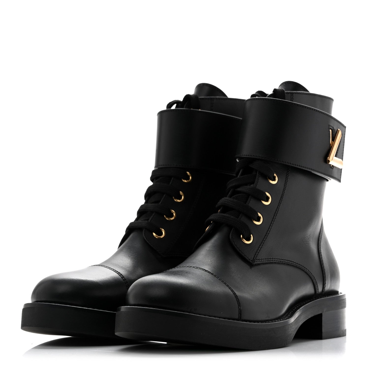Louis Vuitton Calfskin Wonderland Ranger Boots 36 Black 4 of 10
