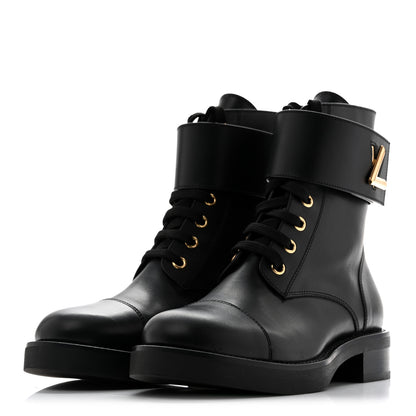 Louis Vuitton Calfskin Wonderland Ranger Boots 36 Black 4 of 10