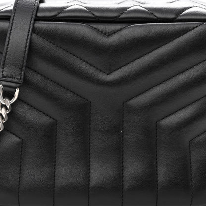 Saint Laurent Calfskin Y Quilted Monogram Small Loulou Bowling Bag Black 8 of 9