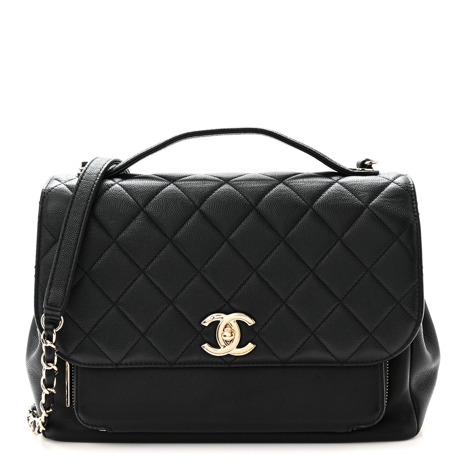 Chanel Caviar Quilted Large Business Affinity Flap Black Black 1 of 10
