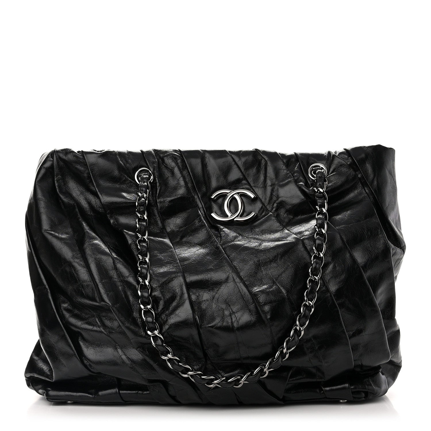 Chanel Glazed Calfskin Large Twisted Tote Black 1 of 10