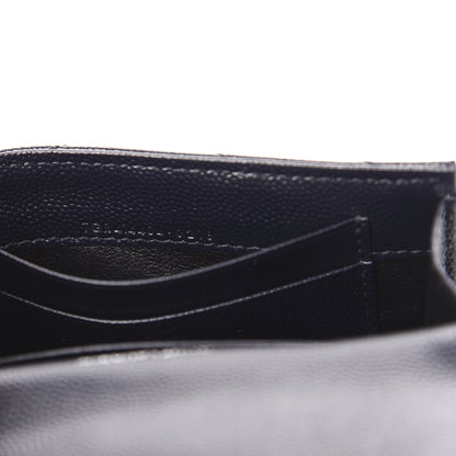 Saint Laurent Grain De Poudre Matelasse Chevron Small Monogram Envelope Wallet Deep Marine 7 of 8
