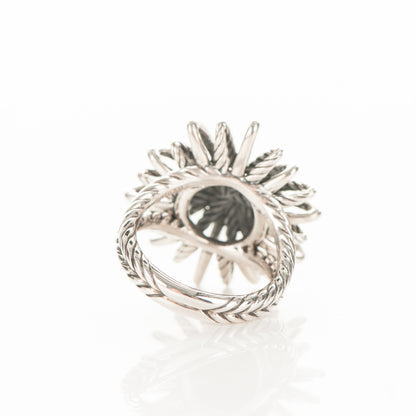 David Yurman Sterling Silver Diamond 25mm Starburst Ring 57 8 4 of 5