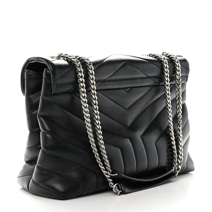 Saint Laurent Calfskin Y Quilted Monogram Medium Loulou Chain Satchel Black 3 of 10