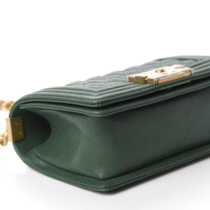 Chanel Caviar Quilted Small Boy Flap Green 6 of 12