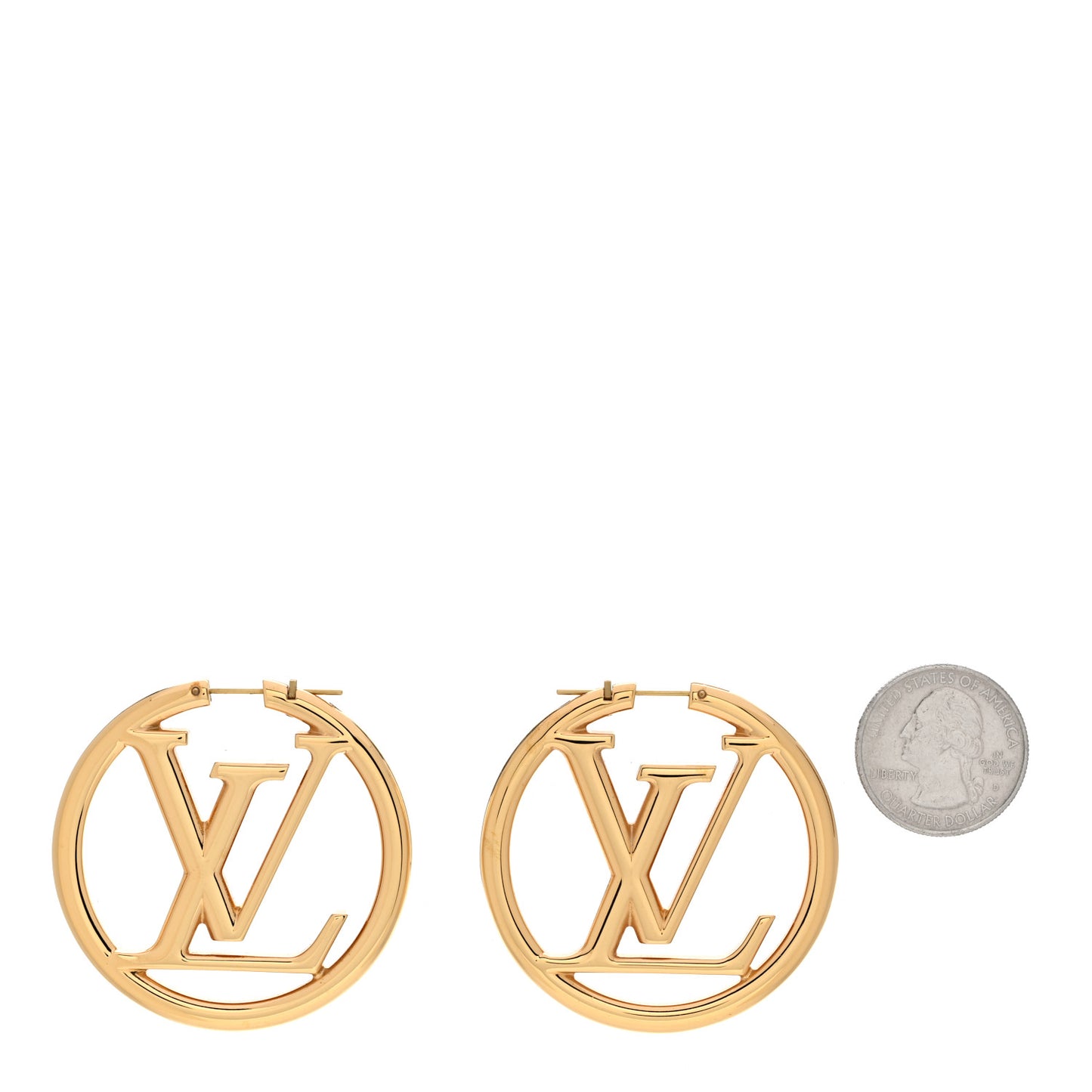 Metal Louise Hoop Earrings Gold