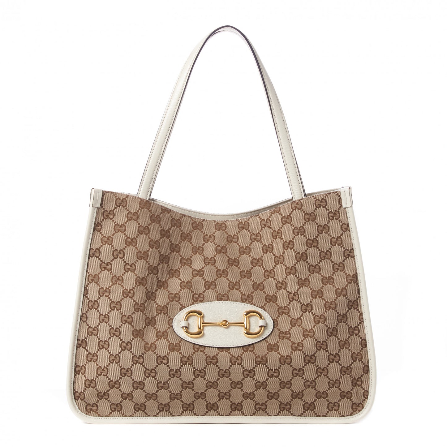 Monogram New Sakai Calfskin Lux Horsebit 1955 Tote Beige Ebony Mystic White