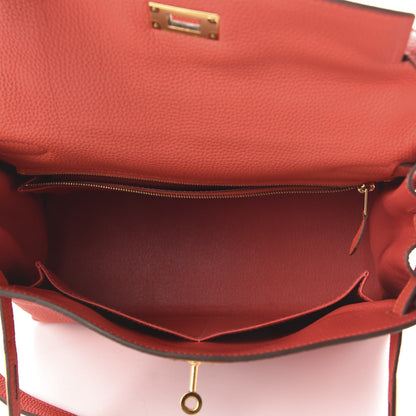 Hermes Togo Kelly Retourne 28 Rouge Pivoine 5 of 10