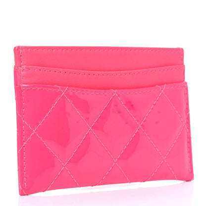 Chanel Patent Quilted Card Holder Pink 2 of 5