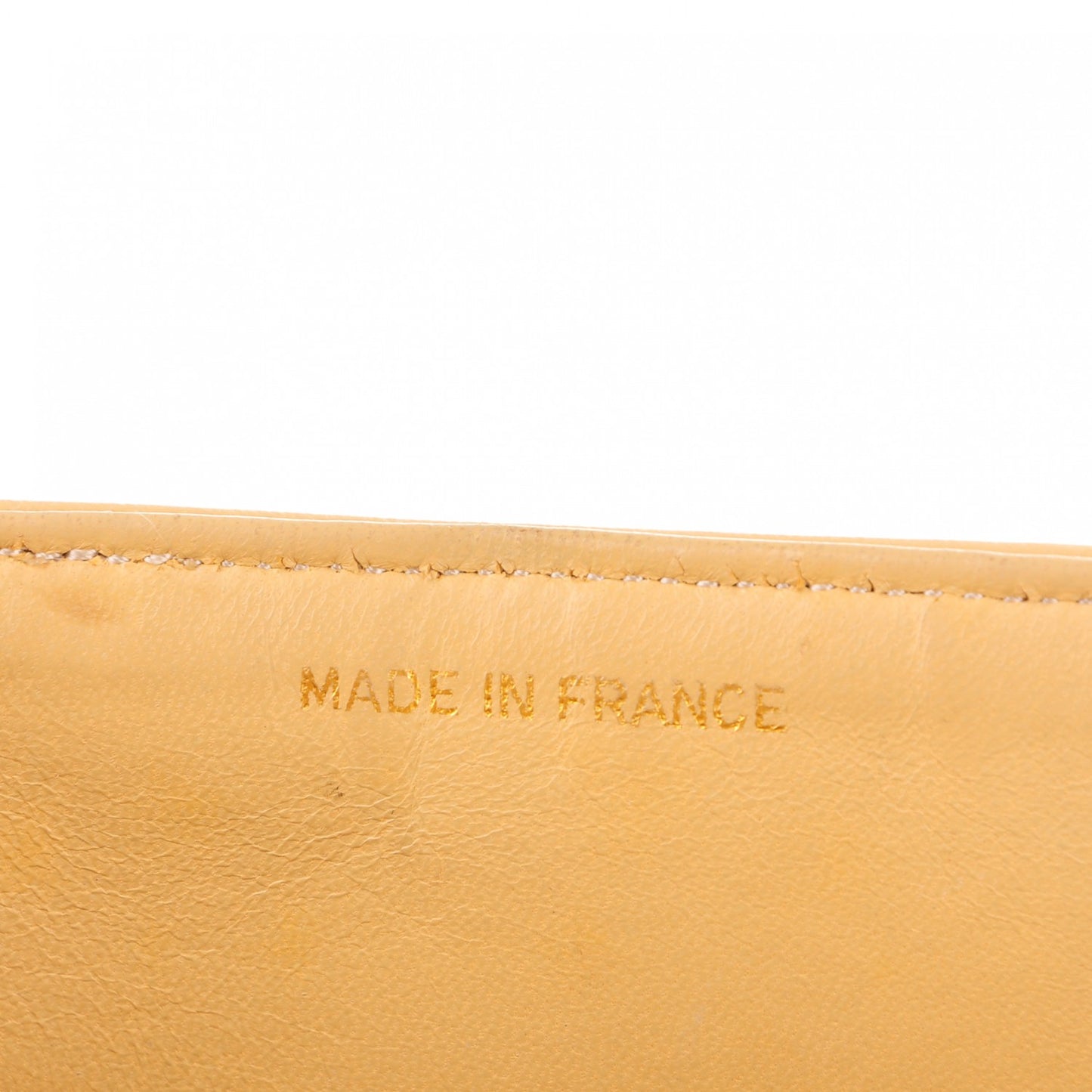 Lambskin Quilted Medium Double Flap Beige