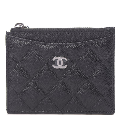Chanel Caviar Quilted CC Zip Card Holder Black 1 of 8
