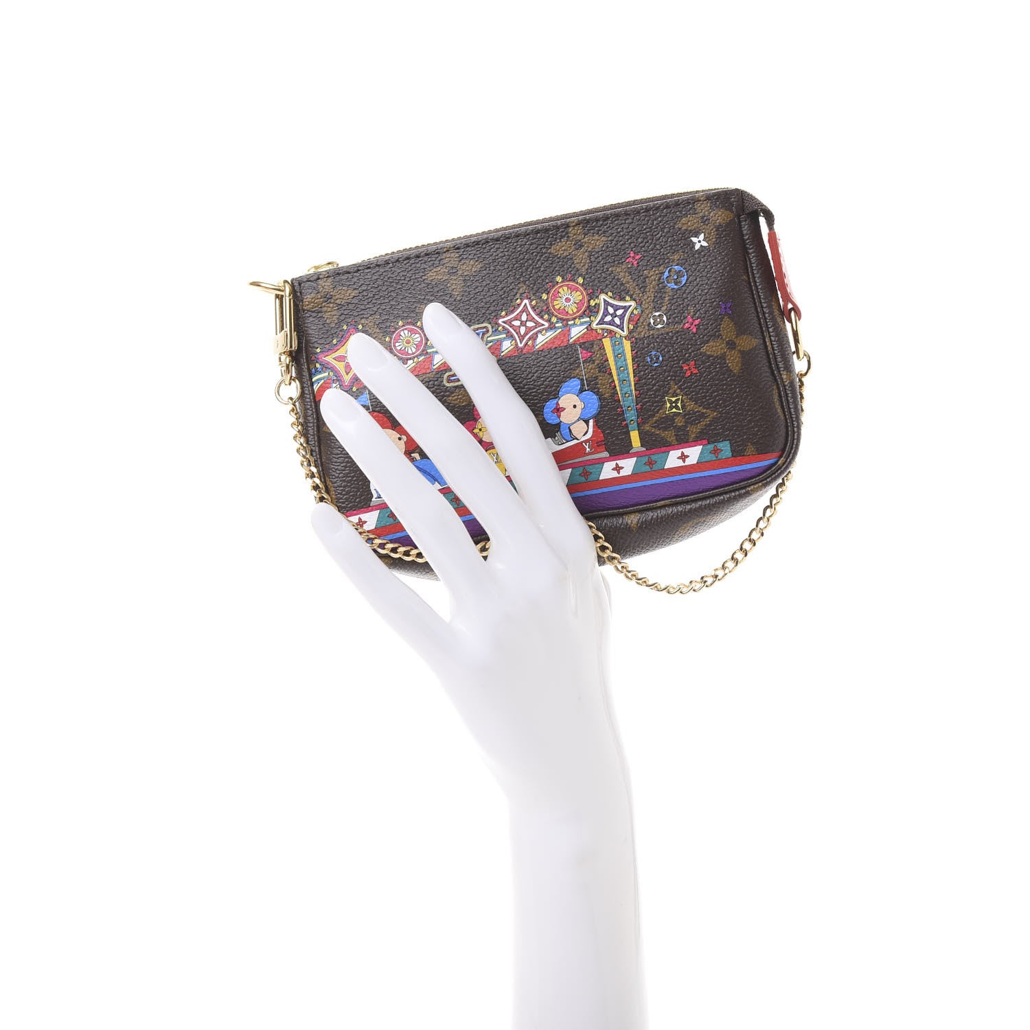 Louis Vuitton Monogram 2020 Christmas Animation Bumper Cars Mini Pochette Accessories Coquelicot 2 of 11