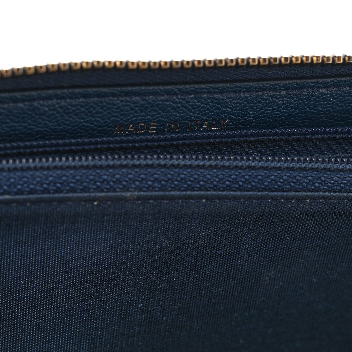 Patent Calfskin Quilted Large Gusset Zip Around Wallet Blue Blue