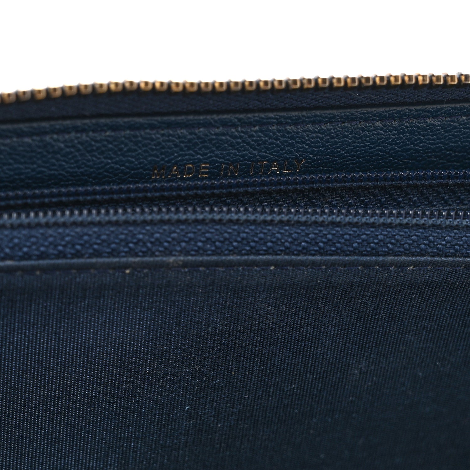 Chanel Patent Calfskin Quilted Large Gusset Zip Around Wallet Blue Blue 9 of 11
