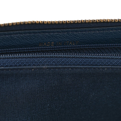 Chanel Patent Calfskin Quilted Large Gusset Zip Around Wallet Blue Blue 9 of 11