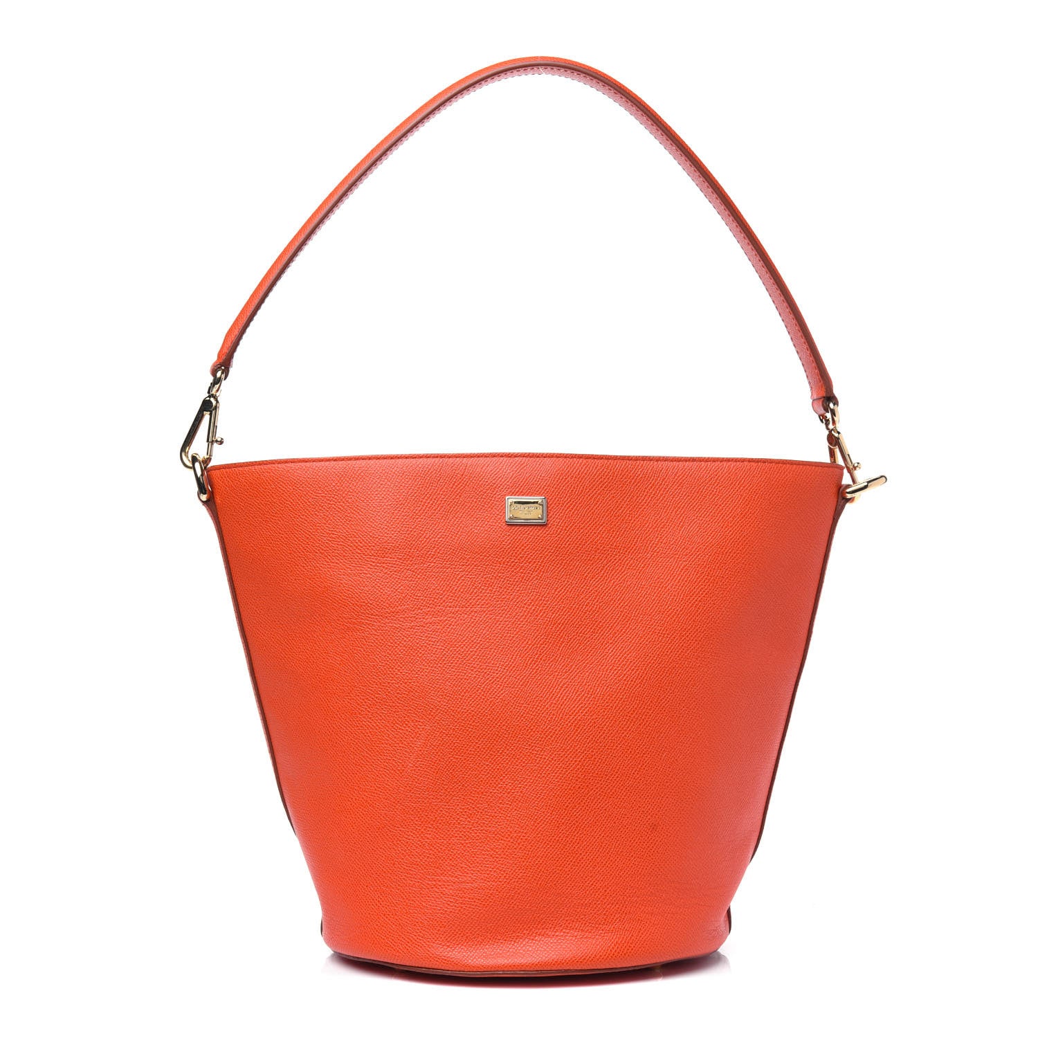 Dolce & Gabbana Textured Calfskin Bucket Tote Orange 1 of 15