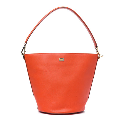 Dolce & Gabbana Textured Calfskin Bucket Tote Orange 1 of 15