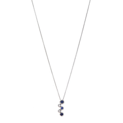 Tiffany Platinum Diamond Blue Sapphire Bubble Pendant Necklace 1 of 8