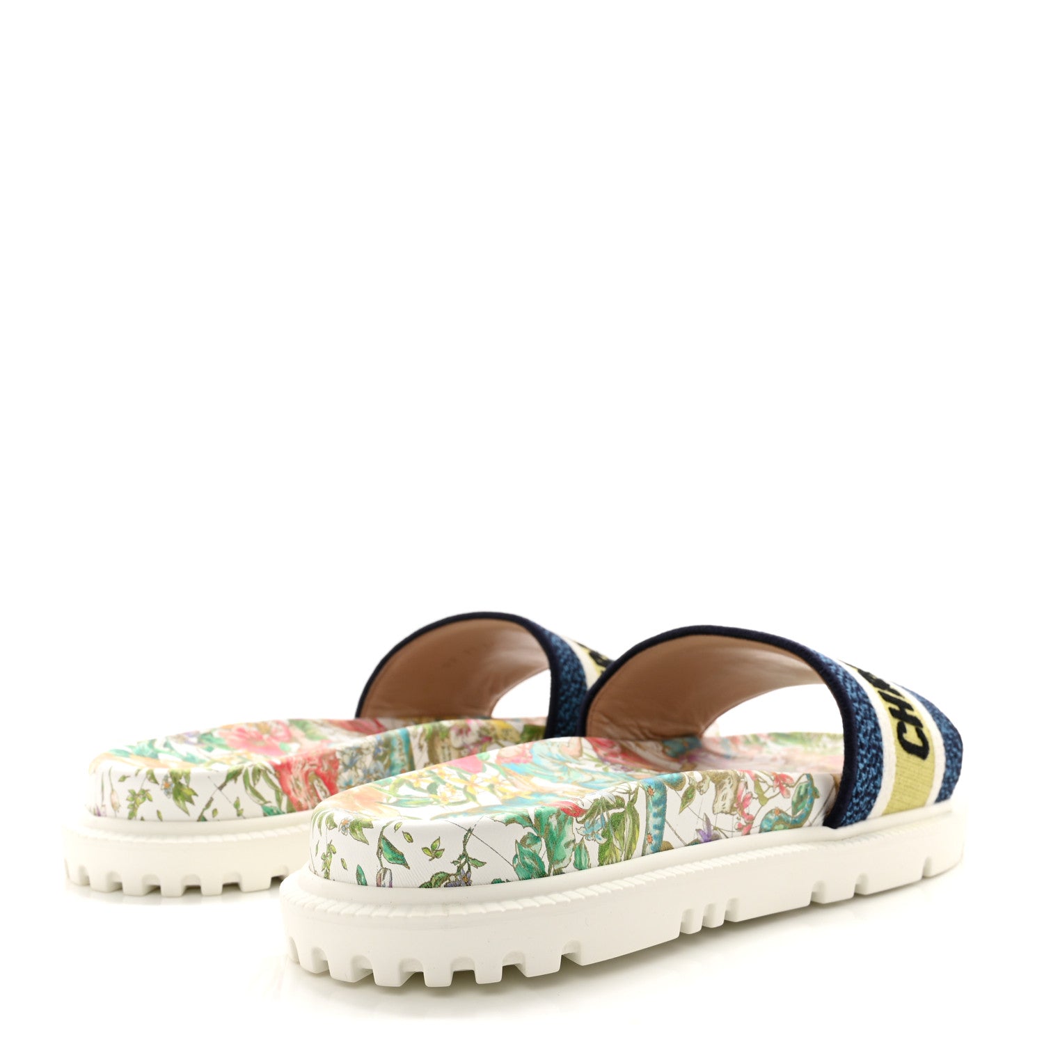 Christian Dior Canvas D-Constellation Embroidered Dway 10mm Slide Sandals 39 White Multicolor 4 of 8