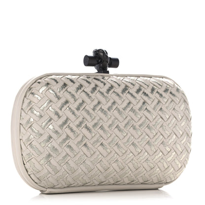 Bottega Veneta Nappa Intrecciato Metallic Placcato Knot Clutch Cream 3 of 9