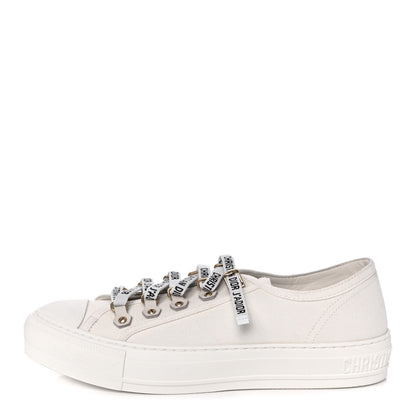 Christian Dior Canvas Walk'N'Dior Low Top Sneakers 38.5 Milk 1 of 9