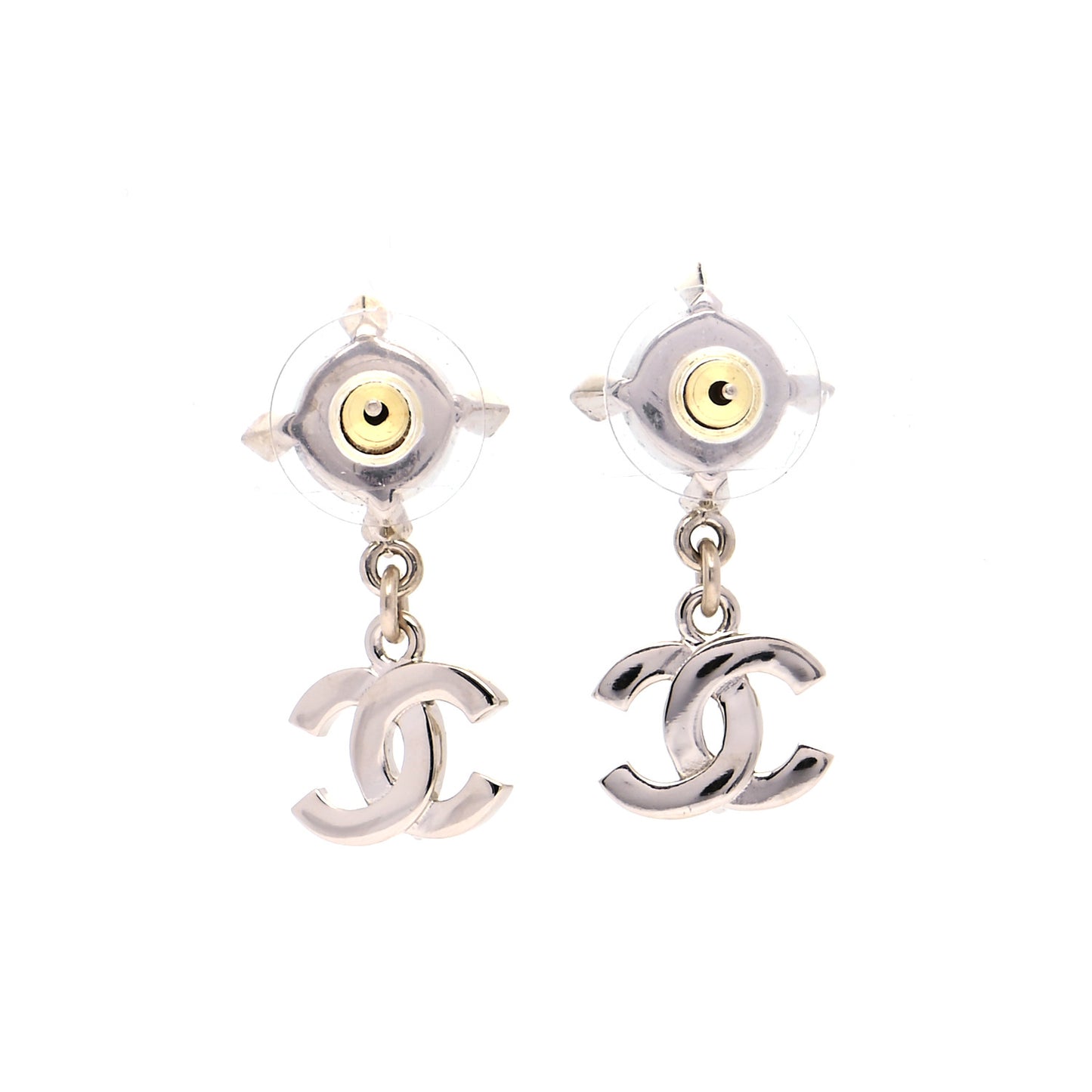 Crystal Pearl CC Drop Earrings Gold