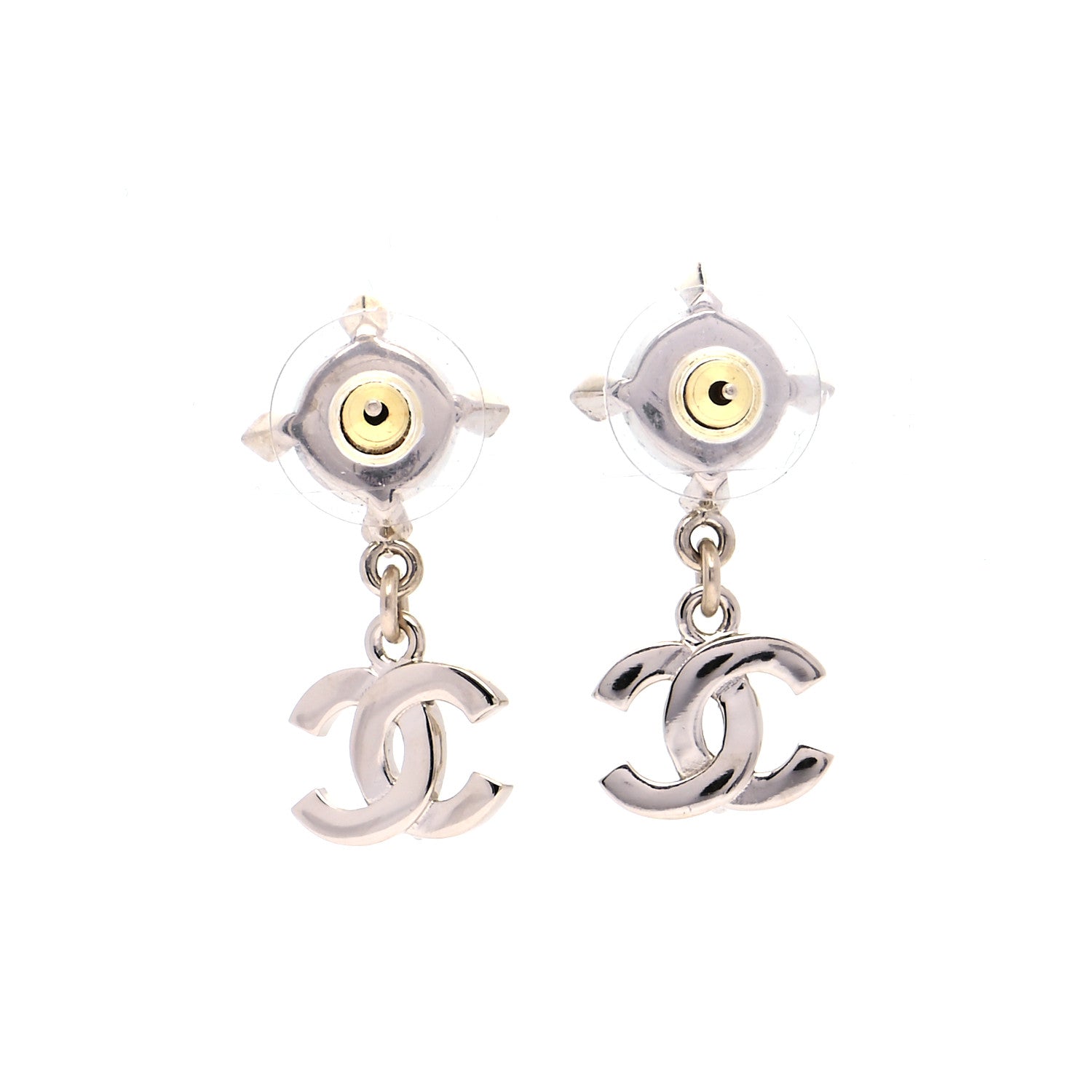 Chanel Crystal Pearl CC Drop Earrings Gold 3 of 6