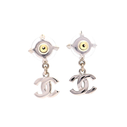 Chanel Crystal Pearl CC Drop Earrings Gold 3 of 6