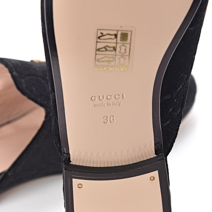 Gucci Velvet GG Monogram Womens Princetown Slippers 36 Black 6 of 10