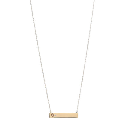 Tiffany 18K Yellow Gold Diamond Paloma Picasso Loving Heart Bar Pendant Necklace 1 of 6