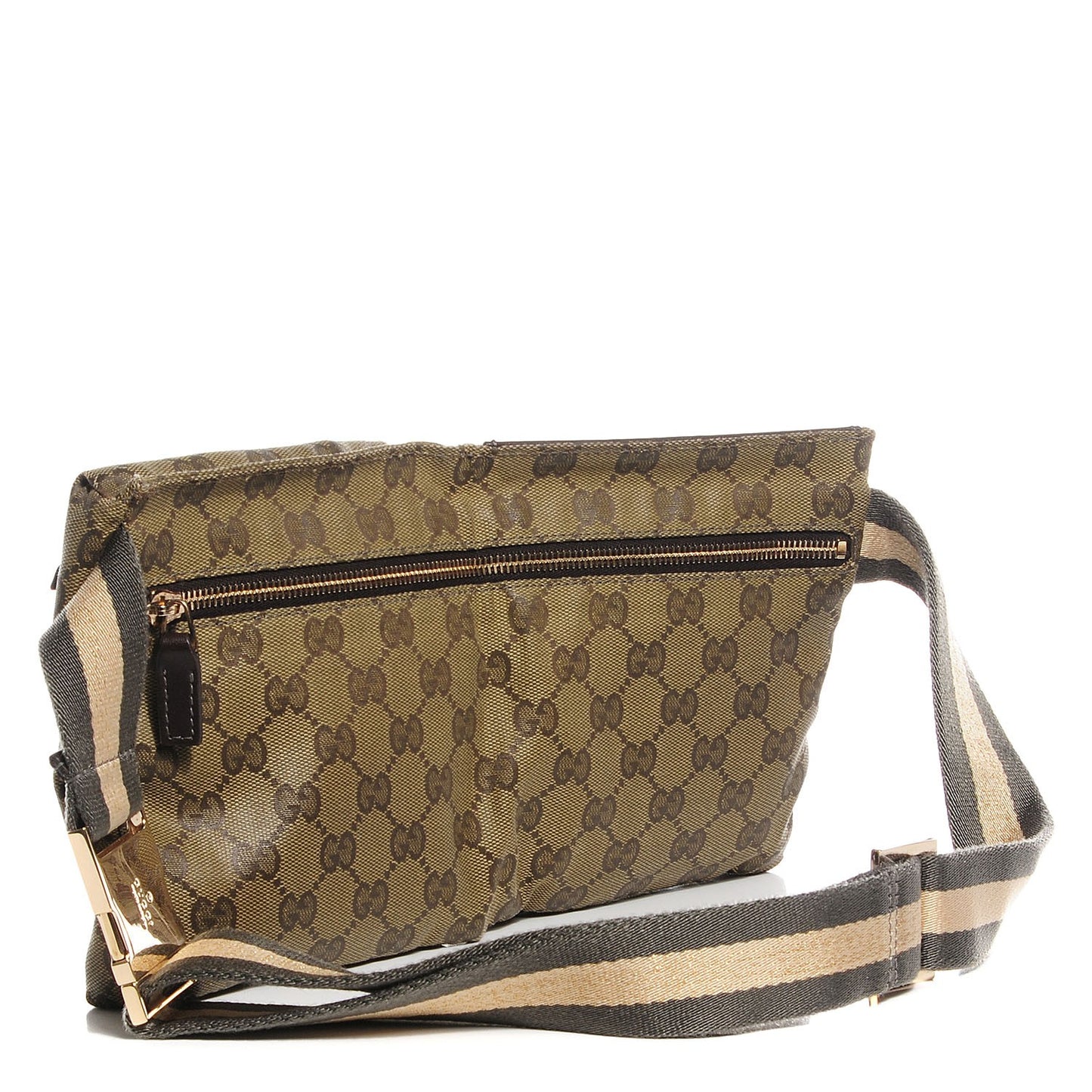 Monogram Web Belt Bag Dark Brown