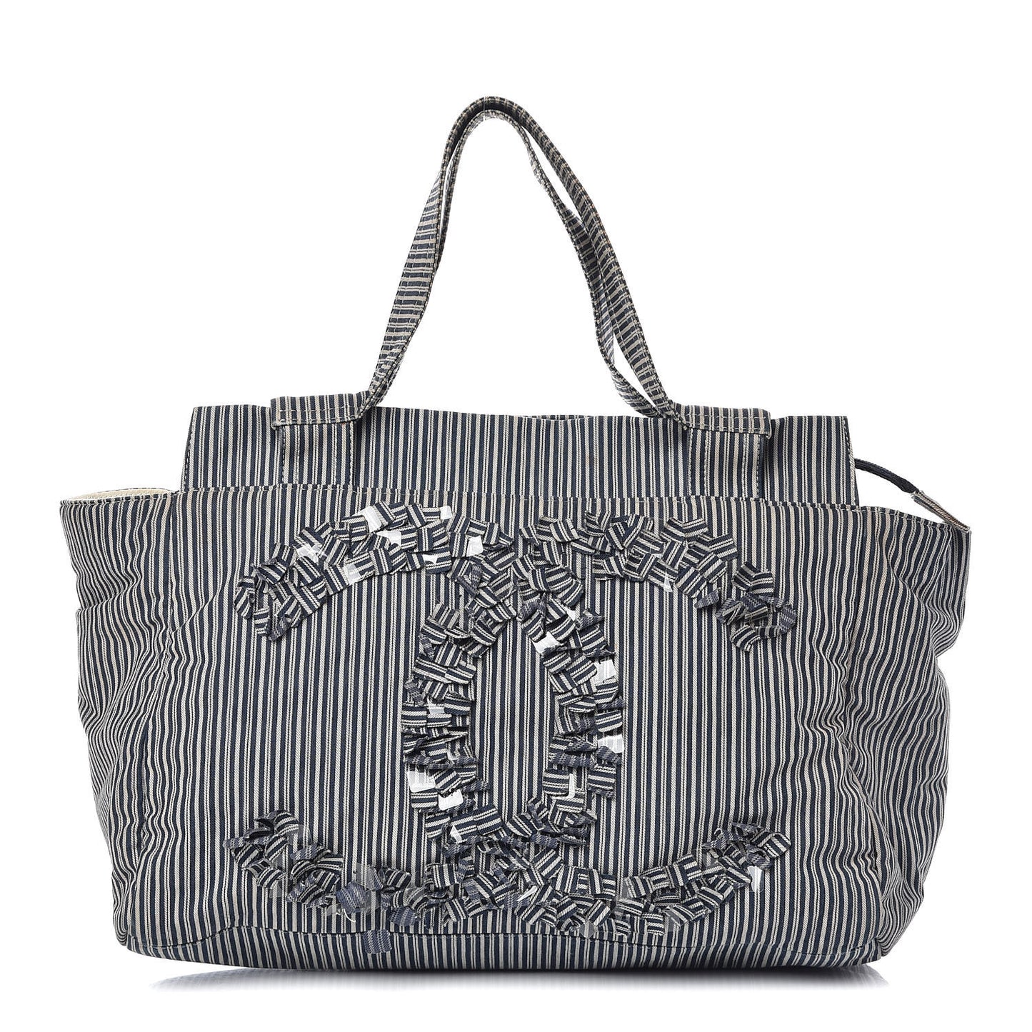 Canvas Sequin Stripe CC Tote Blue