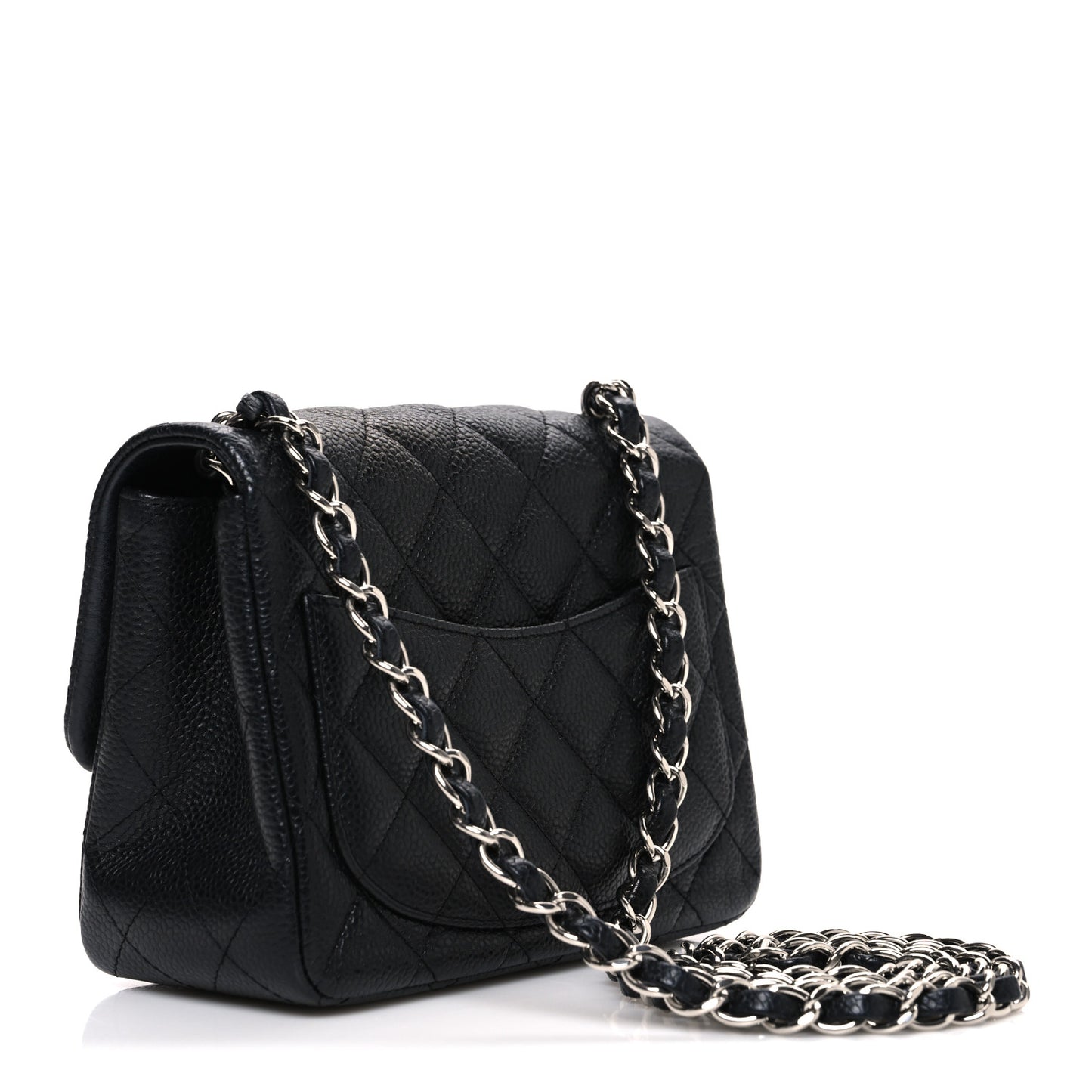Caviar Quilted Mini Square Flap Black