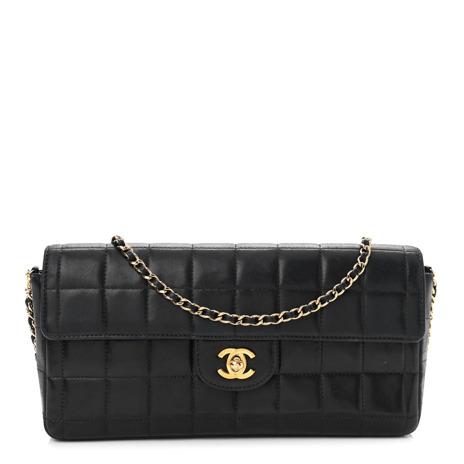 Chanel Lambskin East West Chocolate Bar Flap Black 1 of 10