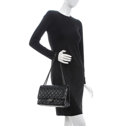 Chanel Glazed Calfskin Quilted 2.55 Reissue 226 Flap So Black 2 of 8