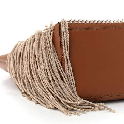 Loewe Calfskin Woven Cord Anagram Tote Bag Tan 8 of 9